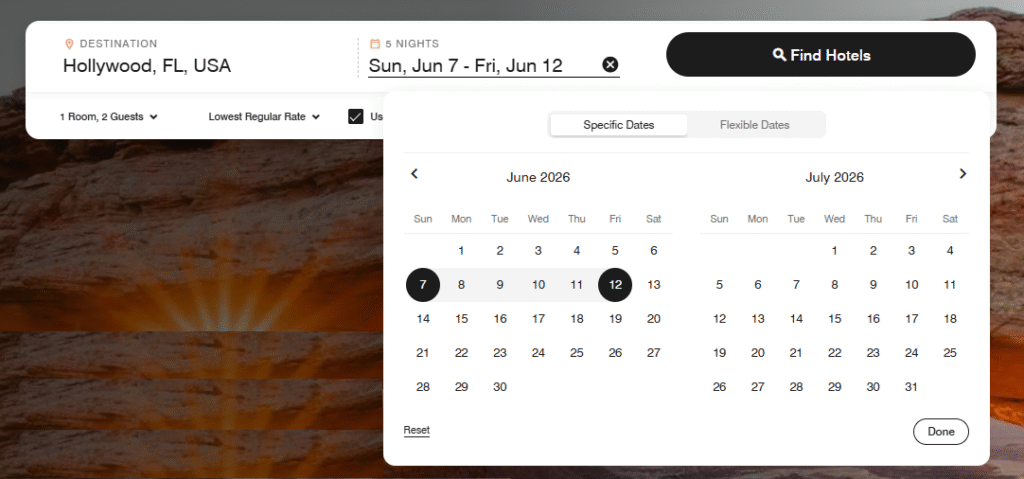 Bonvoy_Search_5 nights in June dates