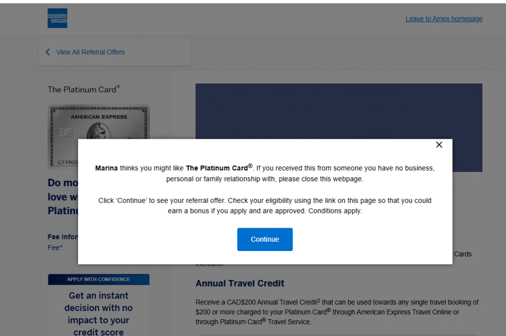 Amex referral