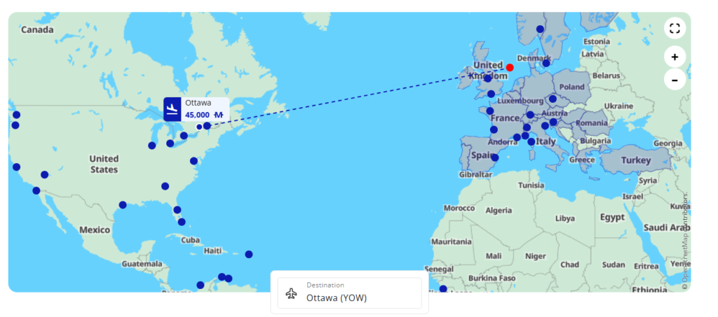 Flying Blue Ottawa 45K in Bus