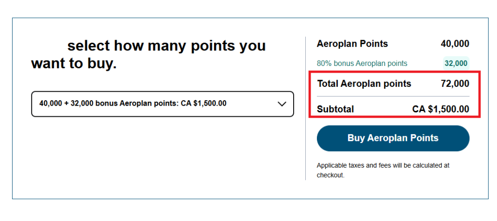 Buy 72.000 Points with 80% Bonus for $1500 