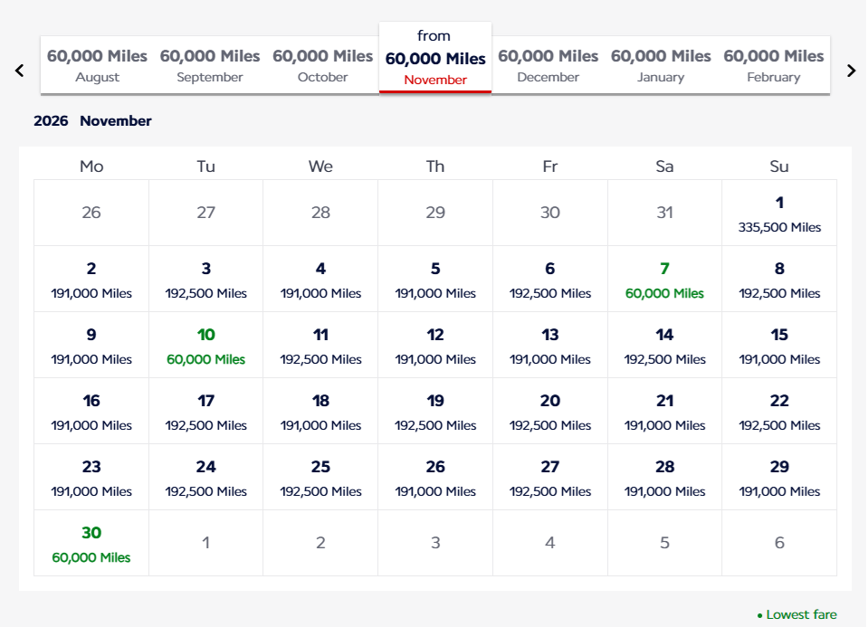Find Flying Blue Award Flights: YYZ to CDG Calendar Bus 60K