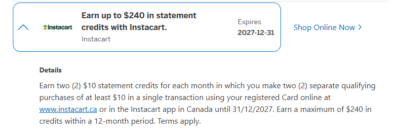 Amex Instacart Registered