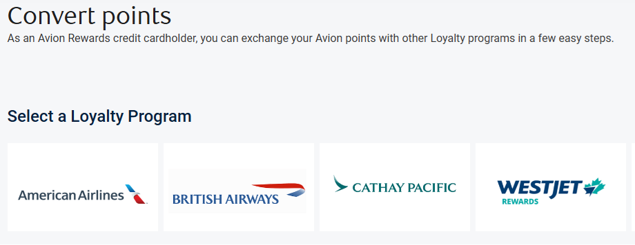 Transfer RBC Avion Rewards to Airline Partners 