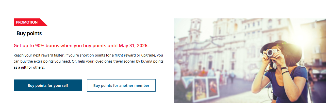 Buy Aeroplan points 90 bonus May 2026