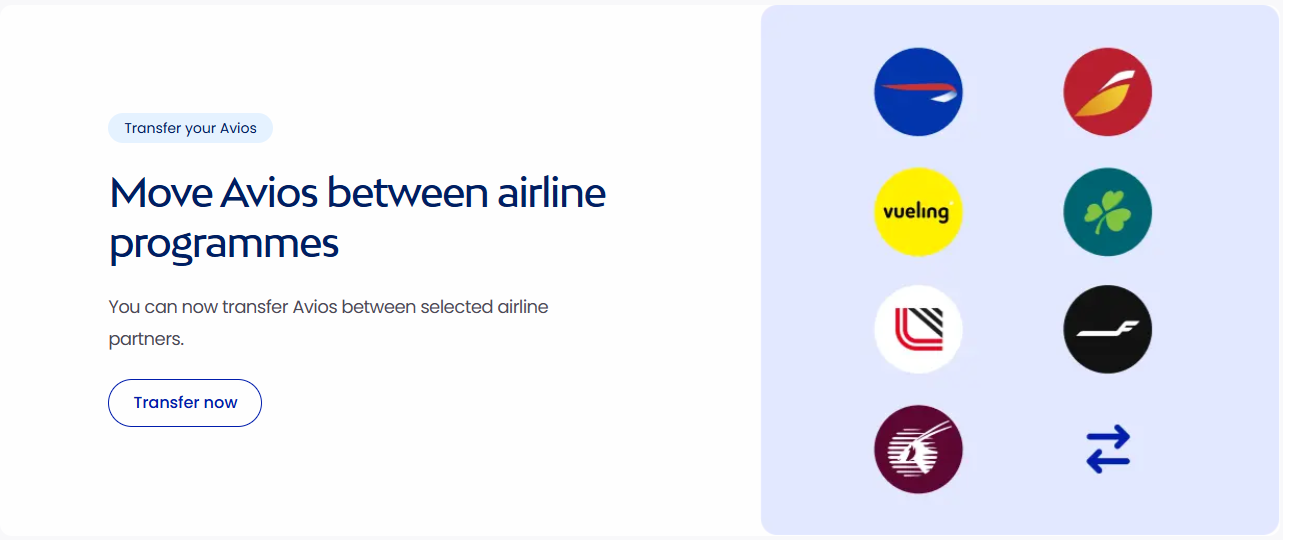 Transfer Avios between airline programmes