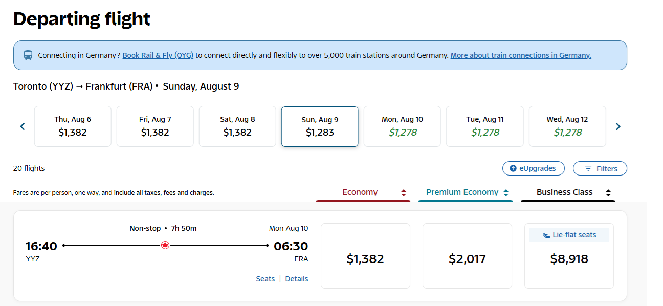 Buy Aeroplan Points Promotion: 110% Bonus Until July 19, 2026 YTZ to FRA Cash