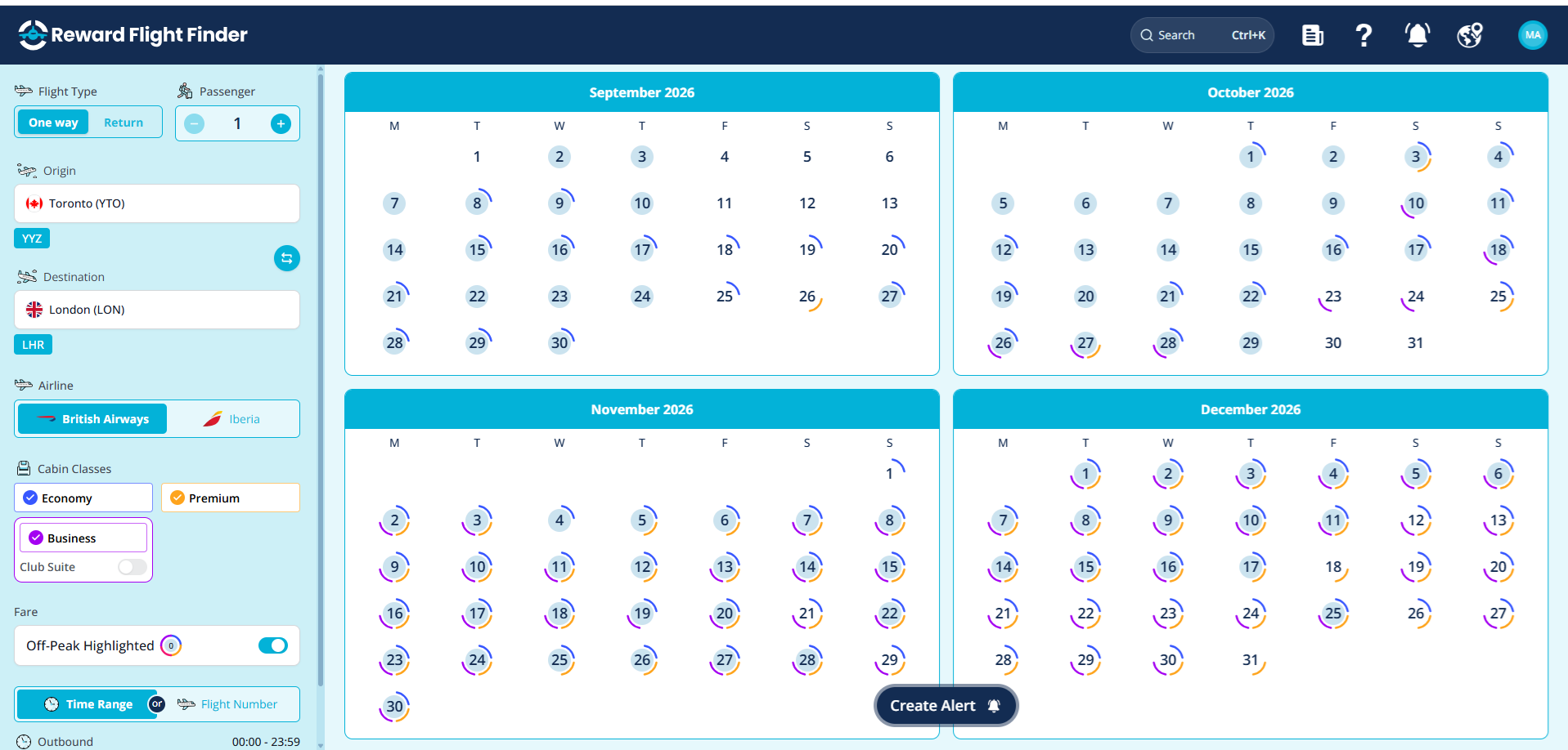  find British Airways Avios flights with Rewards Flight Finder