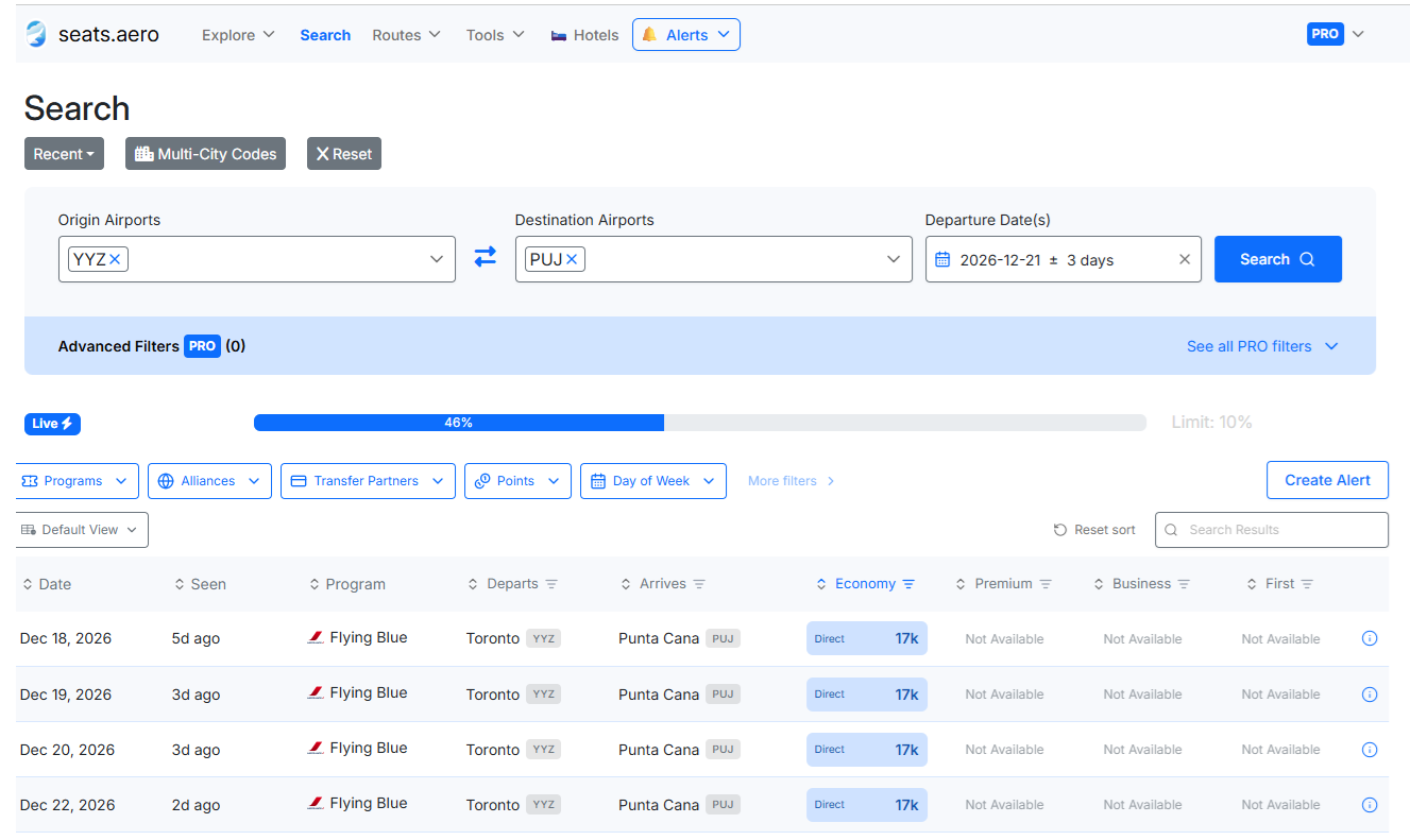 Book WestJet flights with Flying Blue: YYZ to PUJ Dec 2026 with Seats.aero Book WestJet flights with Flying Blue: YYZ to PUJ Dec 2026 with Seats.aero