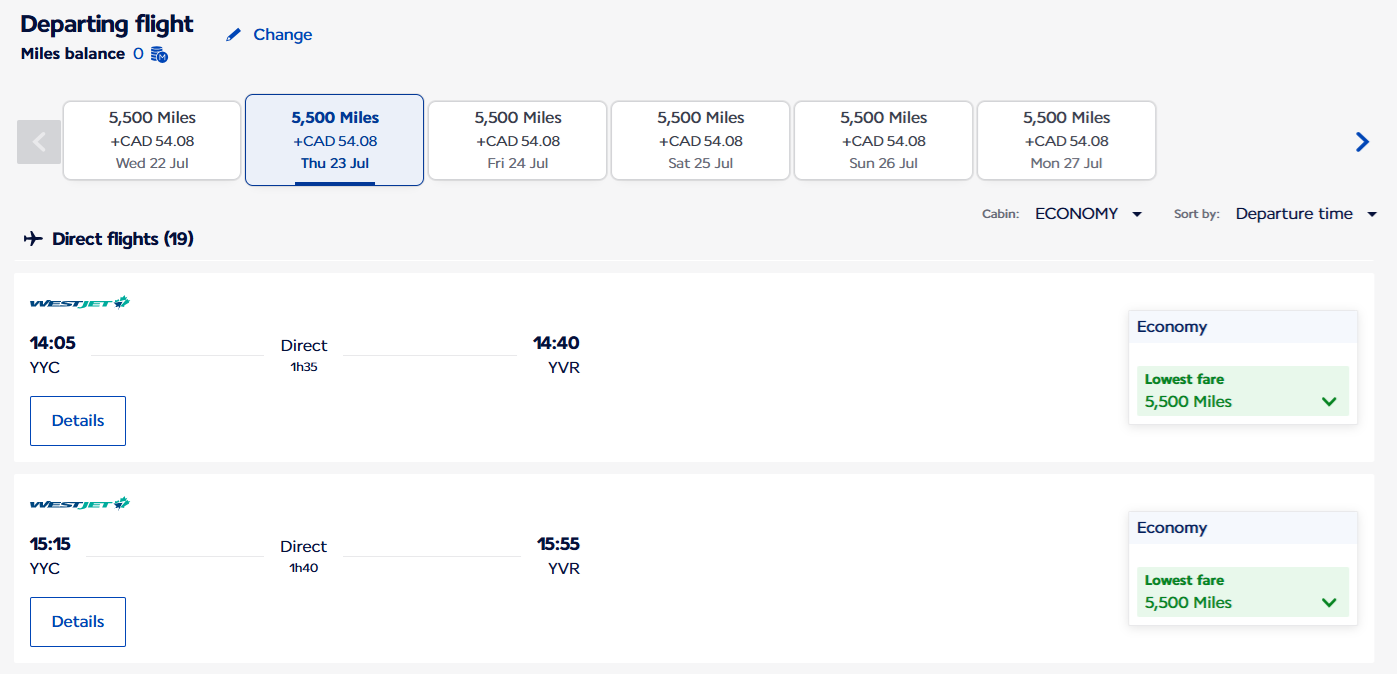 Redeem Flying Blue miles for Air France Business Class Flight WestJet Flights with Flying Blue: YYC to YVR J